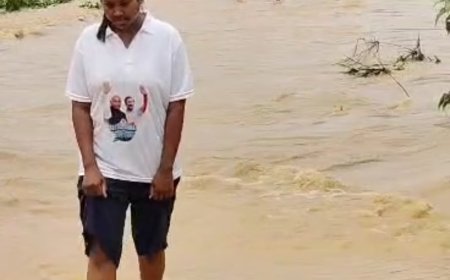 बगीचा नदी में जलभराव से ग्रामीणों को हो रही परेशानी लेकिन सुनने वाला कोई नहीं