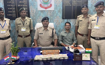 चक्रधरनगर पुलिस और उड़नदस्ता दल ने कार्रवाई में कार से जप्त किया 4 लाख रुपए कैश…..