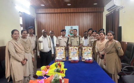 3 पुलिसकर्मी हुए सेवानिवृत, पुलिस कार्यालय में दी गई ससम्मान विदाई.....