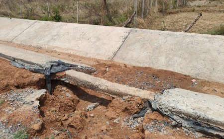 किसानों की उम्मीद पर पानी फेंरता गुणवत्ताहीन नहर लाइन निर्माण