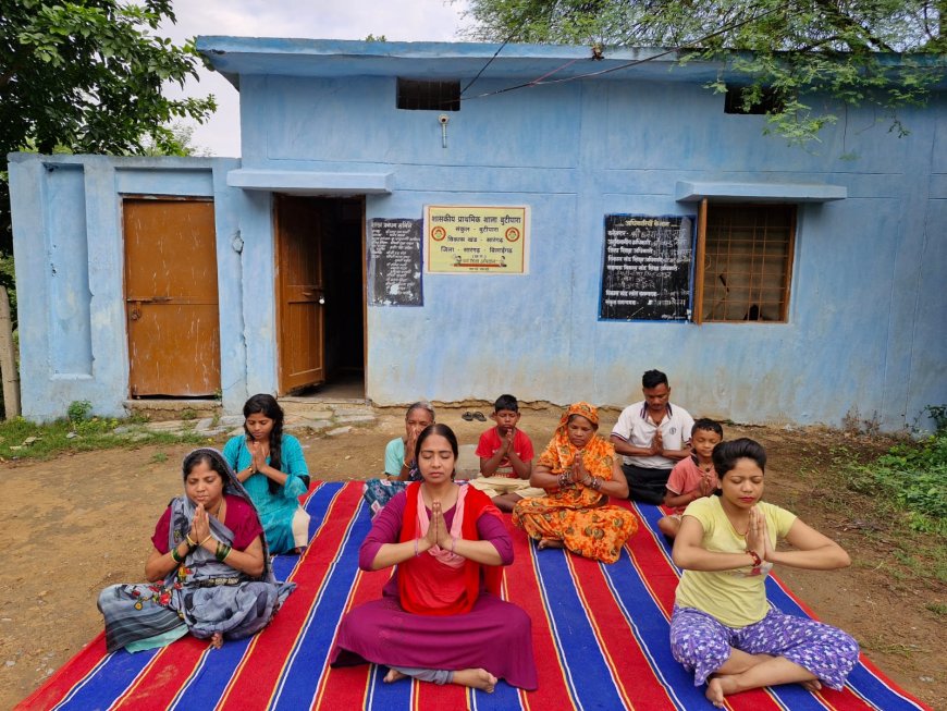 योगा दिवस की धूम शाप्रा शाला बुटीपारा में