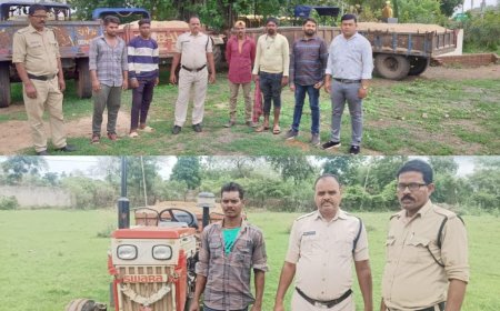 कोसीर और सरसीवां में रेत के अवैध परिवहन में शामिल 06 ट्रैक्टर जप्त