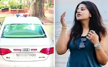 Trainee IAS पूजा खेडकर ने दिखाया कानून को ठेंगा, निजी Audi कार पर बत्ती लगा दिखाई ठसक, सीनियर का ही छीना चैंबर! हो गया Transfer