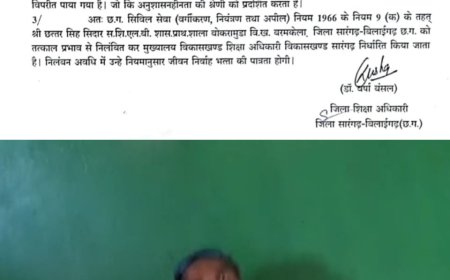 खबर का असर: शराबी शिक्षक पर गिरा प्रशासन की गाज़, डीईओ नें किया तत्काल प्रभाव से निलंबित...