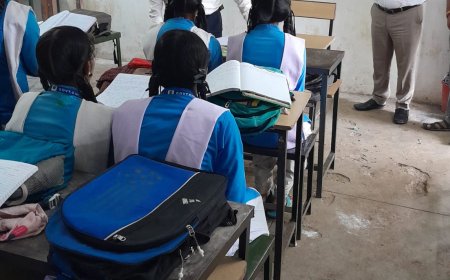 निरीक्षण करने पहुंचे डीईओ पटेल ने जांचा शिक्षा का स्तर