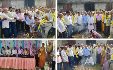 सीपत में मस्तूरी विधायक लहरिया ने किया गोंडवाना आदिवासी समाज भवन का भूमिपूजन