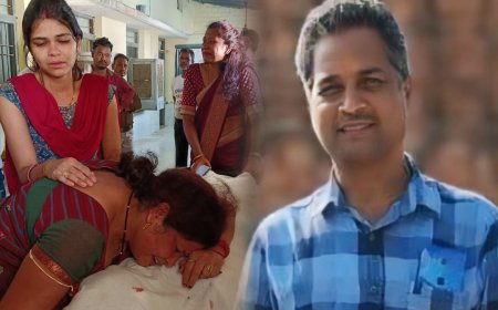 राज्योत्सव की तैयारी के दरमयान करेंट की चपेट मे शिक्षक की मौत