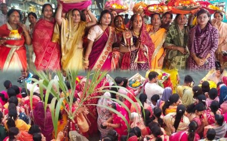 छठ महापर्व की धूम शहर के गलियारे पर