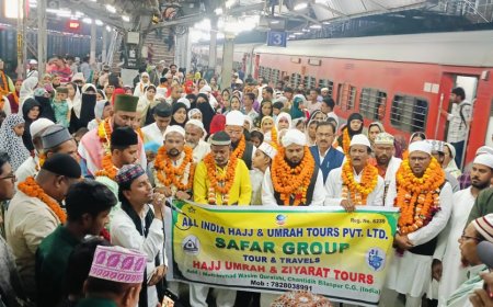 26 हाजियों ने हज उमरा के लिए हुए बिलासपुर स्टेशन से रवाना, हजारों लोगों ने कहें लब्बैक -लब्बैक नारों से गूंजा स्टेशन