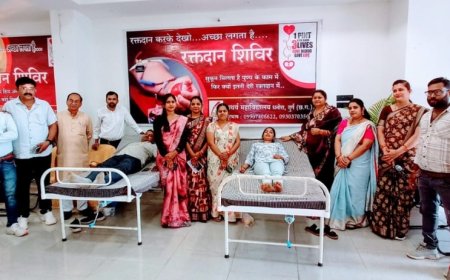 अथर्व महाविद्यालय धनोरा दुर्ग द्वारा रक्तदान शिविर का अयोजित