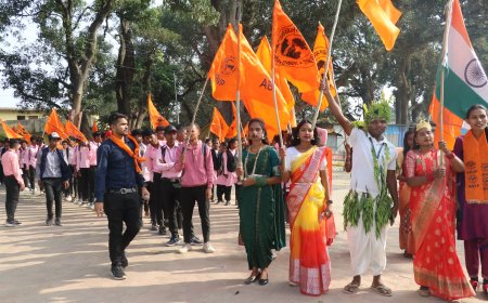 अभाविप प्रतापपुर के द्वारा रानी लक्ष्मीबाई जयंती के अवसर पर निकाला गया भव्य शोभायात्रा