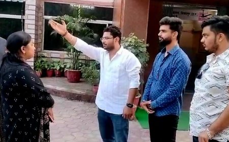 NSUI जिलाध्यक्ष रंजीत के नेतृत्व में मुख्यमंत्री विष्णुदेव साय के बिलासपुर आगमन का विरोध कर काला झंडा दिखाने से रोकने पहुंचे तहसीलदार गरिमा ठाकुर 