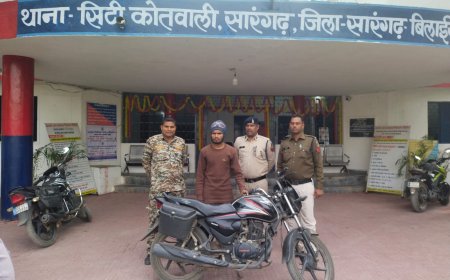 मोटरसाइकिल चोरी का आरोपी पुलिस के गिरफ्त मे