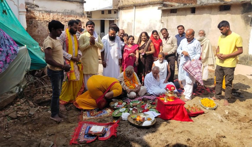 श्याम मंदिर का भूमि पूजन गोपाल जी मंदिर में....