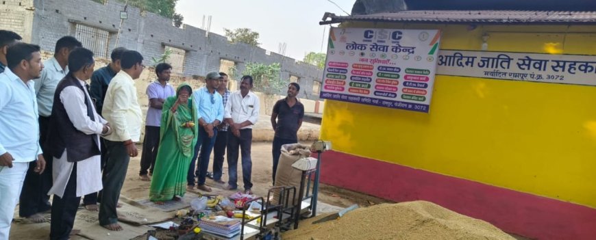 रामपुर समिति में पहले ही दिन धान खरीदी की शुरुआत, चैनपुर के महिला किसान ने धान बेचकर कराई बोहनी