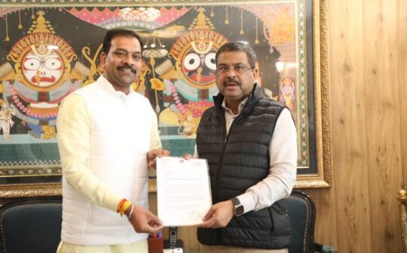 भाजपा नेता दिलेन्द्र कौशिल ने केंद्रीय शिक्षामंत्री धर्मेंद्र प्रधान से की मुलाकात, सीपत में केंद्रीय विद्यालय खोलने की उठाई मांग 