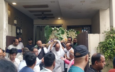 पूर्व विधायक विजय अग्रवाल के पिता हरिराम अग्रवाल पंचतत्व में विलीन