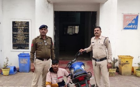 रायगढ़ में चोरी की मोटरसाइकिल के साथ आरोपी गिरफ्तार