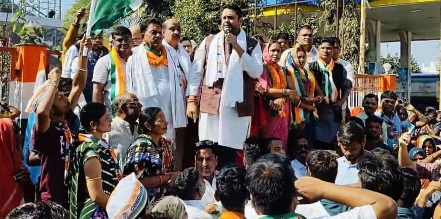 खरसिया में कांग्रेस की नामांकन रैली, उमेश पटेल के नेतृत्व में गूंजे समर्थन के नारे