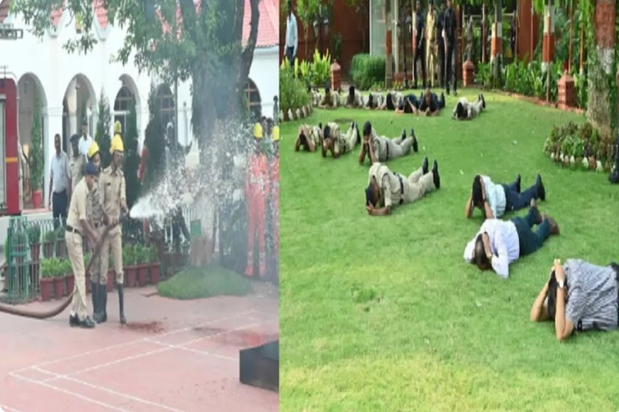 राजभवन में मॉकड्रिल का आयोजन, अधिकारियों-कर्मचारियों को कराया अभ्यास