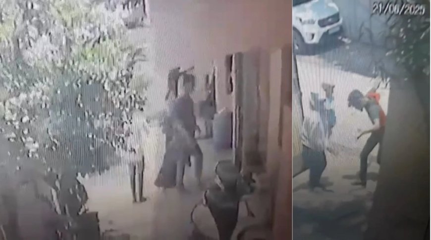 पति ने पत्नी पर हंसिए से किया जानलेवा हमला, दुधमुंहे बच्चे को भी आई चोटें; CCTV में कैद हुई वारदात