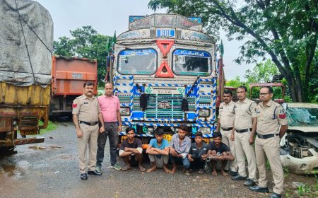 14 चक्का ट्रक चोरी का 24 घंटे के भीतर खुलासा, चार आरोपी गिरफ्तार