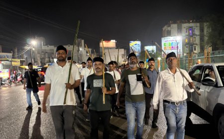 राष्ट्रीय स्वयंसेवक संघ के शताब्दी वर्ष के कार्यक्रम निमित्य रायगढ नगर में निकला भव्य अभ्यास पथ संचलन 