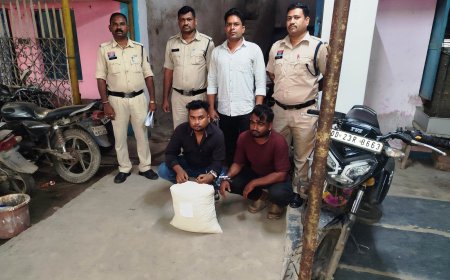 ओड़िशा से गांजा लाते दो युवक जूटमिल पुलिस के हत्थे चढ़े, 5 किलो से अधिक मादक पदार्थ और टीव्हीएस राइडर बाइक जप्त