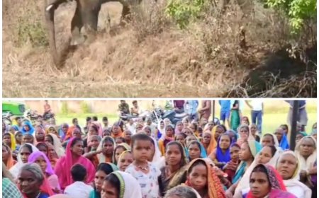 अडानी कंपनी की प्रस्तावित पुरंगा कोयला खदान का ग्रामीणों ने किया विरोध