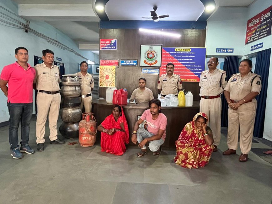 रायगढ़ पुलिस का अवैध शराब पर बड़ा अभियान, चार थानाक्षेत्रों से 16 आरोपी गिरफ्तार 184 लीटर शराब जब्त
