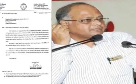 छत्तीसगढ़ सरकार के महाधिवक्ता ने अचानक दिया इस्तीफा, पिछले साल ही हुई थी नियुक्ति, राज्यपाल को लिखे पत्र में कही ये बात