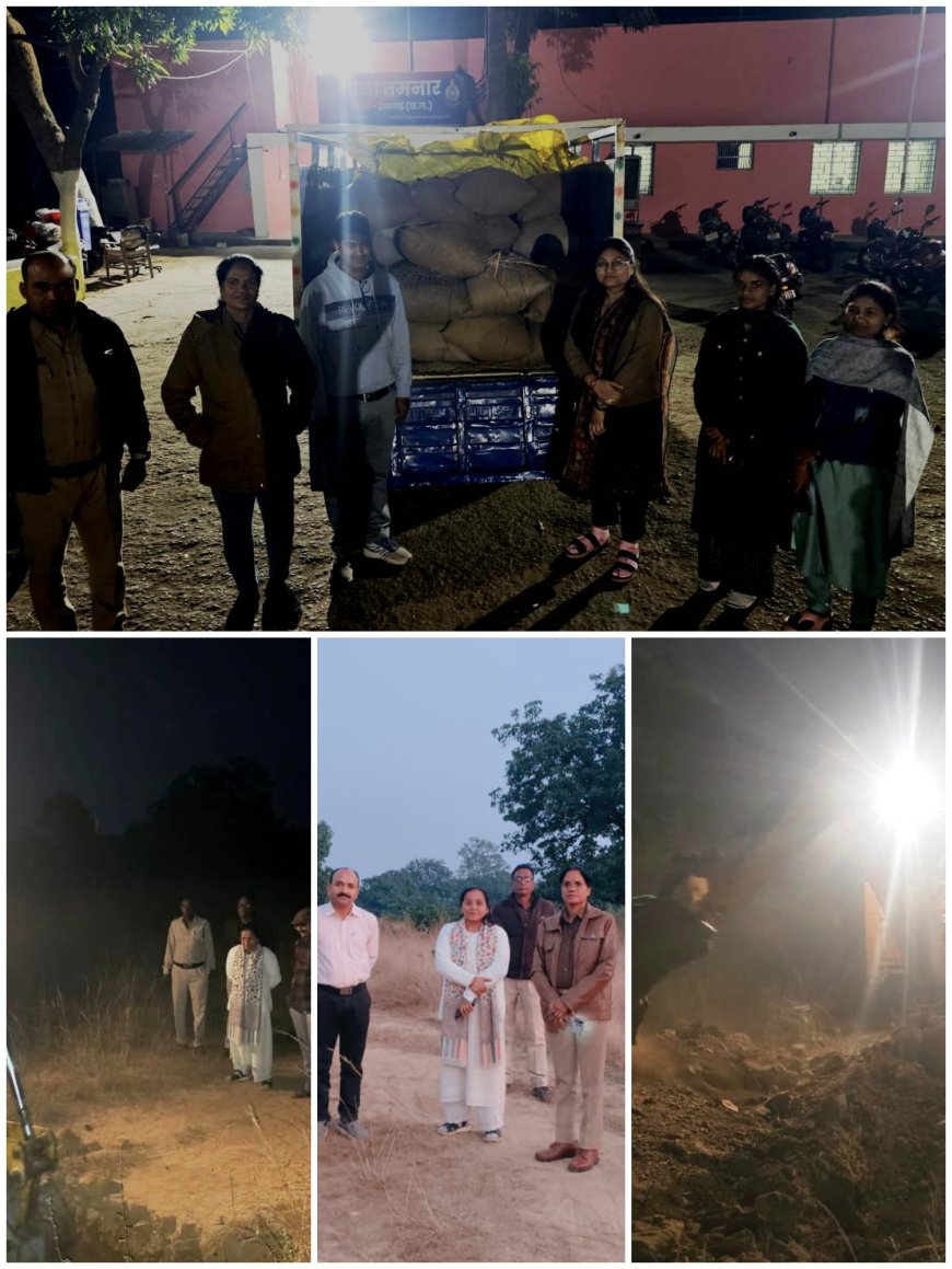 ओडिशा बॉर्डर से अवैध धान तस्करी पर प्रशासन–पुलिस की संयुक्त सख्ती, तमनार पुलिस ने कार्रवाई में 40 बोरी अवैध धान की जब्त