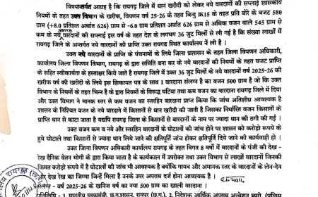 500 ग्राम के अमानक बोरा देकर किसानों से 600 ग्राम धान लिया गया रायगढ़ जिले में ?