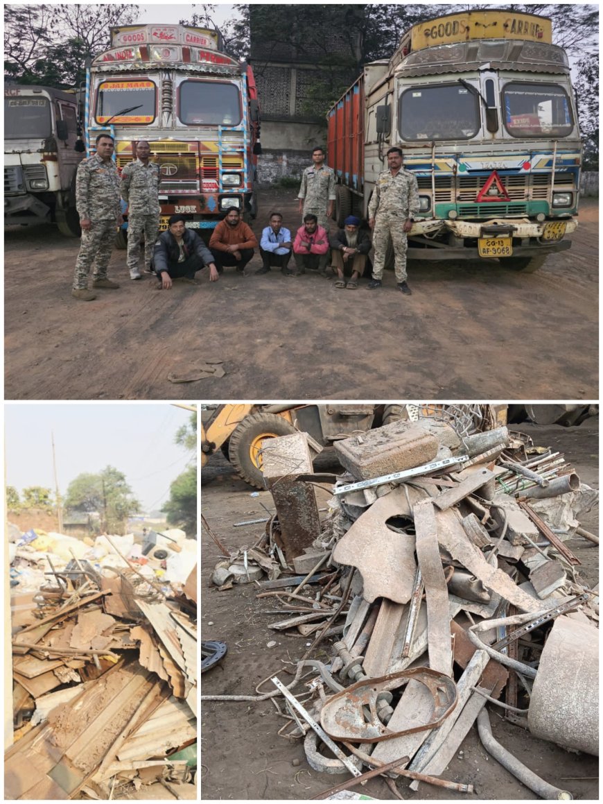 रायगढ़ पुलिस की अवैध कबाड़ पर अब तक की बड़ी कार्रवाई, अवैध कबाड़ समेत 4.90 करोड़ से अधिक की संपत्ति जब्त, 17 आरोपी गिरफ्तार