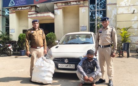 ऑपरेशन “आघात” में रायगढ़ पुलिस को बड़ी सफलता — पहाड़ मंदिर रोड पर नाकेबंदी में 21 किलो से अधिक गांजा के साथ तस्कर गिरफ्तार