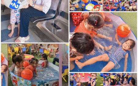 किण्डर वैली प्ले स्कूल में उतरा बचपन, 'छई-छपा-छई' और रेन डांस के साथ बच्चों ने मनाया 'समर कार्निवल'