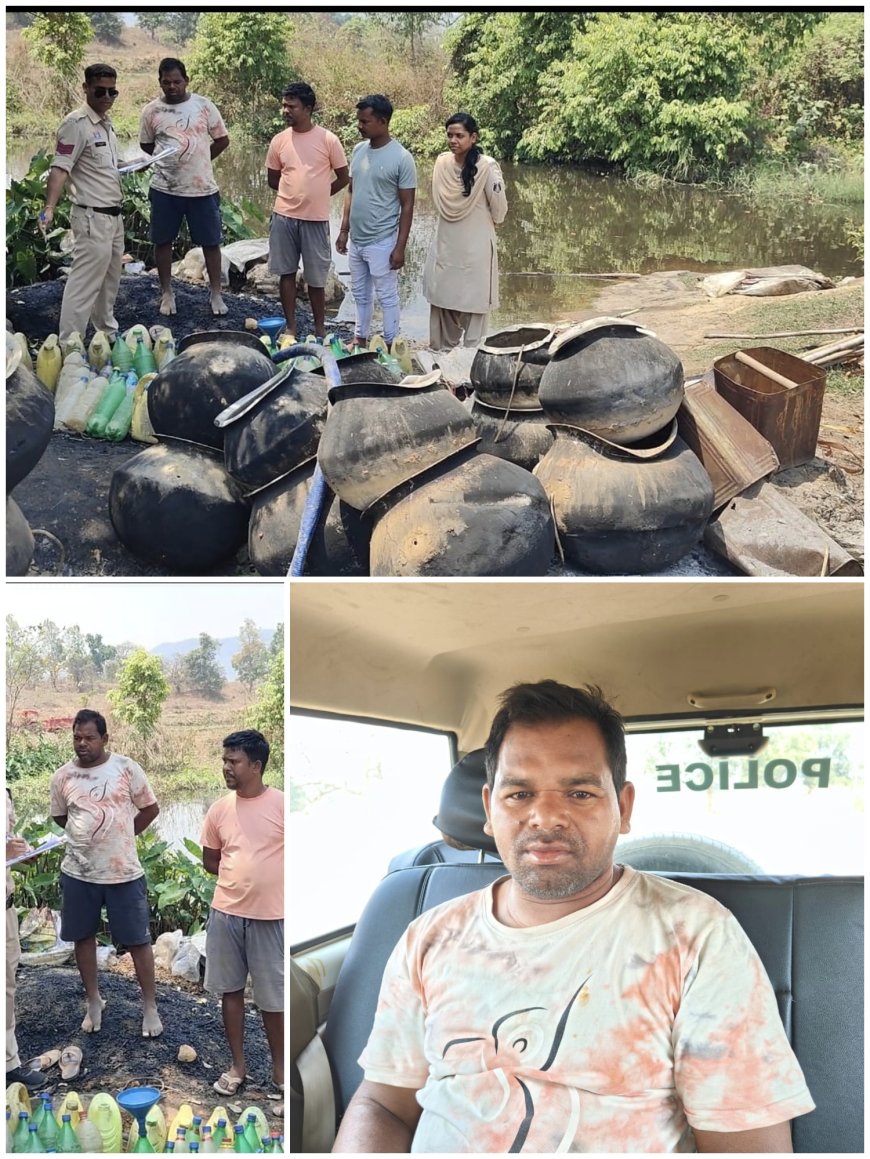 “ऑपरेशन आघात” के तहत घरघोड़ा पुलिस की बड़ी कार्रवाई — 190 लीटर महुआ शराब जब्त, आरोपी गिरफ्तार