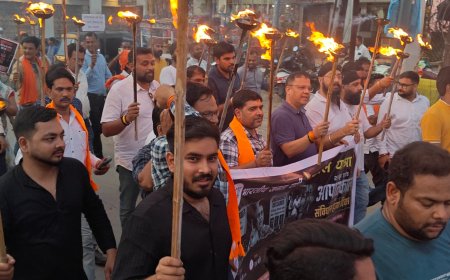 लोकतंत्र की रक्षा के संकल्प के साथ भाजपा ने निकाली आपातकाल की विभीषिका स्मृति दिवस मशाल रैली