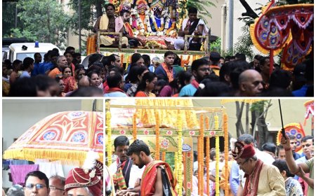 हरिबोल के जयघोष के बीच जिंदल स्टील परिसर में निकली भव्य रथयात्रा