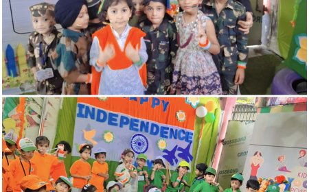 किण्डर वैली प्ले स्कूल में फैंसी ड्रेस में सजे नन्हें बच्चों ने बिखेरा देशभक्ति का रंग