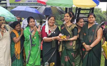 महिलाओं द्वारा श्रवण उत्सव का मितान बड़ी में धूमधाम से आयोजन