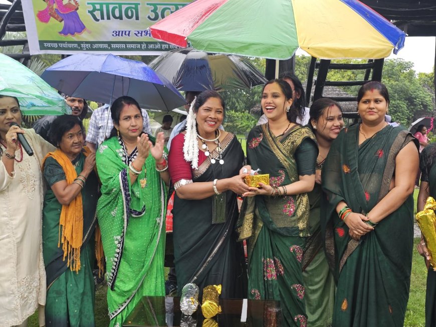 महिलाओं द्वारा श्रवण उत्सव का मितान बड़ी में धूमधाम से आयोजन