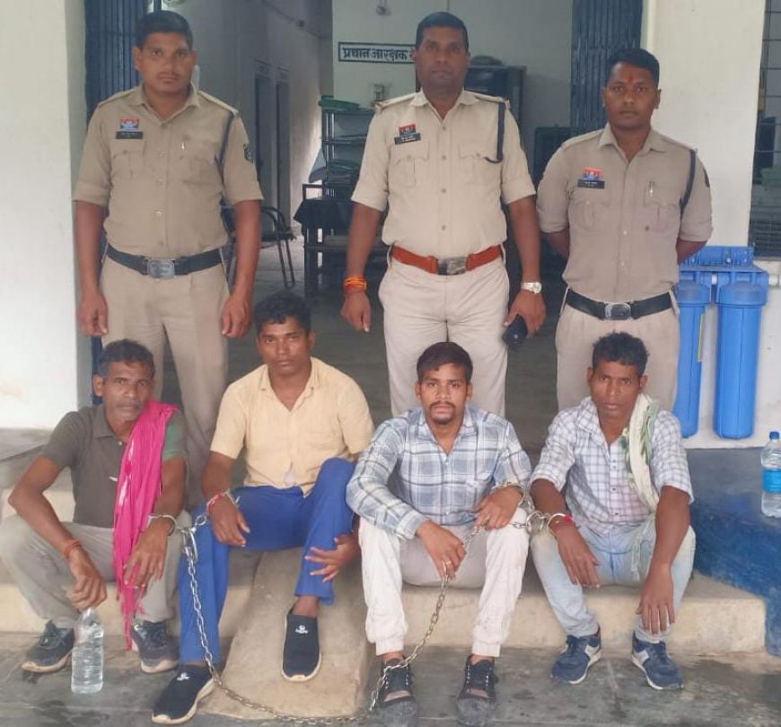 महिला के घर में घुसकर कपड़े खींचकर छेड़खानी करने का आरोप, सरपंच समेत चार आरोपी पहुंचे जेल
